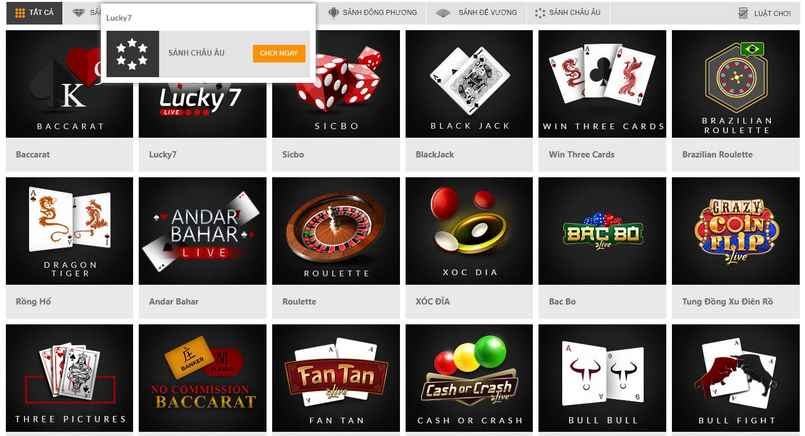 Mot88 phân chia Casino online thành nhiều sảnh nhỏ